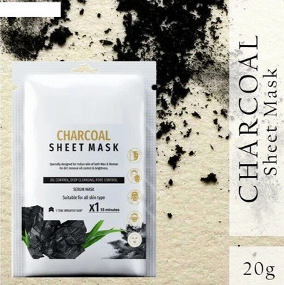 GULGLOW99 Deep Cleansing Charcoal Detoxification Sheet Mask For Man & Woman(20 g)