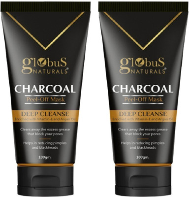 Globus Naturals Charcoal Peel Off Mask Enriched with Vitamin-E and Argan(200 g)