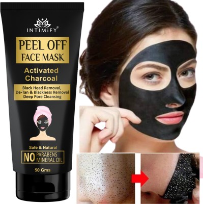 INTIMIFY Charcoal Peel Off Mask, Enriched With Neem, Aloe vera, For Women & Men(50 g)