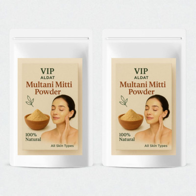VIP ALDAT Multani Mitti Powder for Acne Free & Glowing Skin (2 × 400g)(800 g)