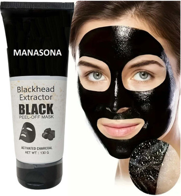 manasona Charcoal peel off mask Face Mask Cream Blackhead Removal For Women & Men(130 g)