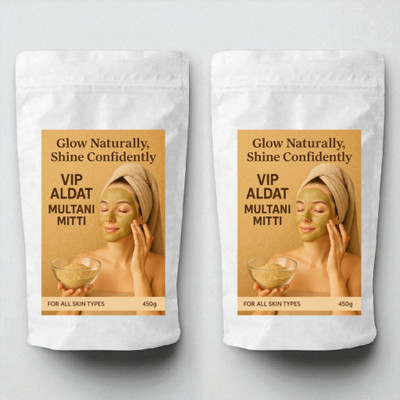 VIP ALDAT Multani Mitti Powder for Fresh Smooth Fair Complexion – Pack of 2 (2×450g)(900 g)