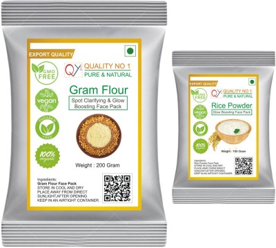 QY1 Gram Flour Face Pack (Besan) (200 Gram) With Rice Powder (100 Gram)(300 g)