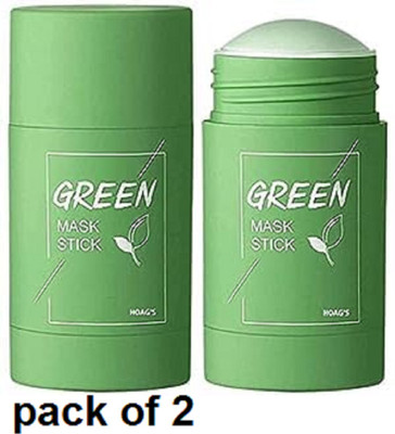 Luipui Oil Balancing Green Tea Mask Mud stick for All Skin Types Men Women pack of 2(80 g)