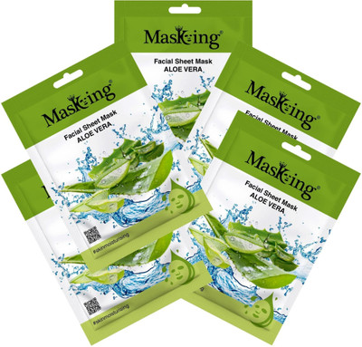 MasKing Beauty Facial Sheet Mask Aloe Vera Pack Of 5(100 ml)