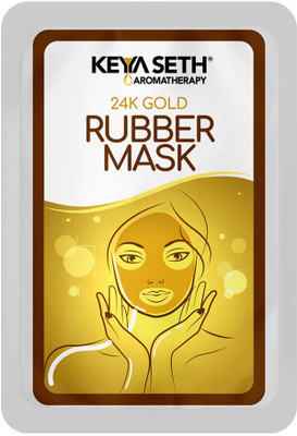 KEYA SETH AROMATHERAPY 24K Gold Rubber Facial Mask for Brightening & Whitening Enriched with Aloe Vera & Chamomile Extract(30 g)