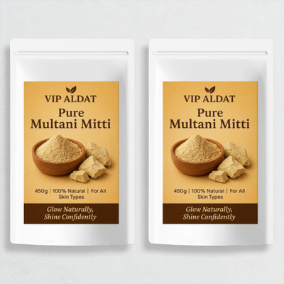 VIP ALDAT Mitti Organic Natural Glow Herbal Face Pack Skin Bright Radiance 2 (2×450g)(900 g)