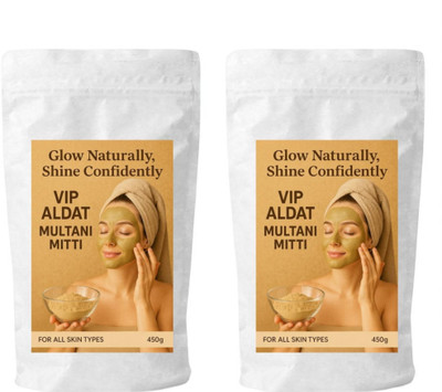 VIP ALDAT Mutani Mitti Organic Herbal Skin Glow Radiance Fresh Bright Care Pack 2 (2×450g)(900 g)