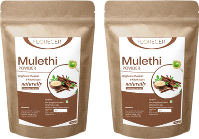 FLORECER Mulethi Powder Organic For Face And Skin- Pack Of 2 (Each 100 Gram)(200 g)