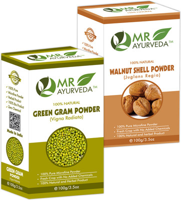 MR Ayurveda Green Gram Powder and Walnut Powder - Set of 2(200 g)