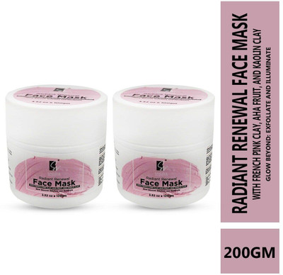 SNEIRA Face Mask - Radiant Renewal with Pink Clay, AHA Fruit Extracts & Kaolin Clay(200 ml)