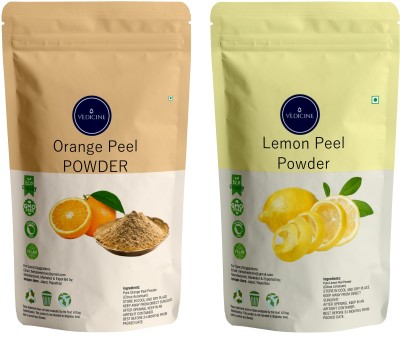 VEDICINE Pure and Organic Neem Leaf Powder and Lemon Peel Powder(200 g)