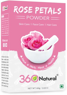 360 Natural Pure & Organic Rose Powder for Face Pack & Skin Care(100 g)