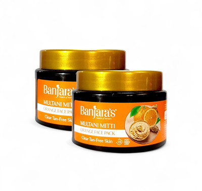 Banjaras Orange Multani Mitti Face Pack - 100g (Pack Of 2)(200 g)