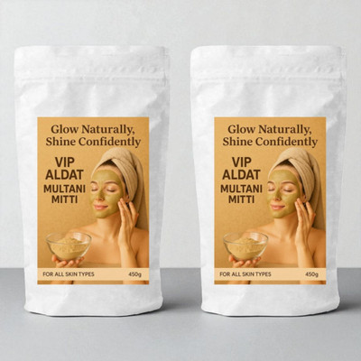 VIP ALDAT Mutani Mitti Herbal Glow Natural Bright Radiance Skin Detox Care Pack 2 (2×450g)(900 g)
