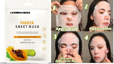 CATERINACHIARA new papaya Face Sheet Mask With Serum For Women and Men..(20 g)