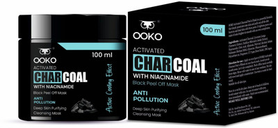 OOKO Activated Charcoal Black Niacinamide Peel Off Mask Deep Cleansing Anti Pollution(100 g)