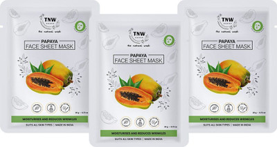 TNW - The Natural Wash papaya face sheet mask moisturises and reduces wrinkles suits all skin types(60 g)