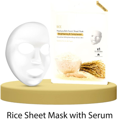 GULGLOW99 Korean Formulated Rice Face Sheet Mask With Serum For Women and Men(20 g)