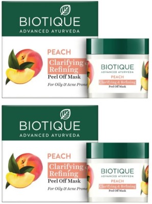 BIOTIQUE Peach Peel of Face Mask 75g (Pack of 2)(150 g)