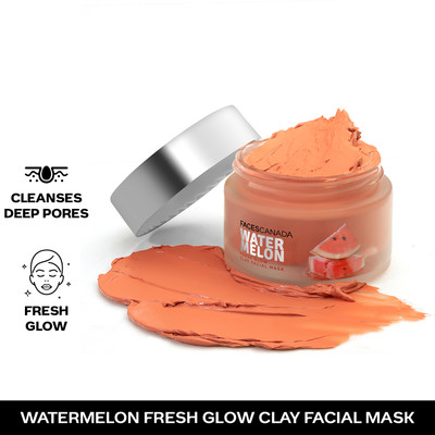 FACES CANADA Watermelon Fresh Glowy Clay Facial Mask | Deep Pore Cleansing | Youthful Glow(50 g)