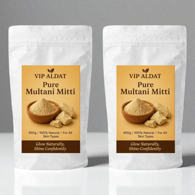 VIP ALDAT Pure Multani Mitti Natural Radiance (450 g × 2 = 900 g)(900 g)
