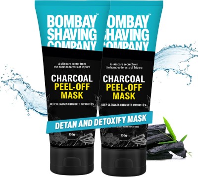 BOMBAY SHAVING COMPANY Charcoal Peel off Face Mask | Face Pack for DeTan & Blackhead Removal 100g x 2(200 g)