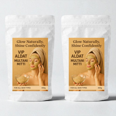 VIP ALDAT Pure Multani Mitti Powder for Radiant Natural Glow – Pack of 2 (2×450g)(900 g)