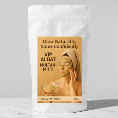 VIP ALDAT Multani Mitti Advanced Herbal Detox Bright Glow Mask for Pure Radiant Skin(450 g)