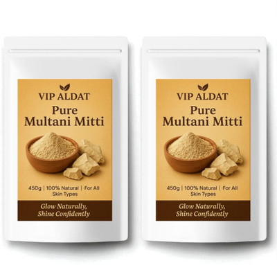 VIP ALDAT Multani Mitti Herbal Glow Natural Beauty Care Powder (450g × 2 = 900g)(900 g)