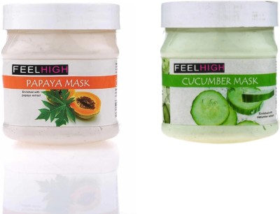 feelhigh Face Papaya Mask 500gm And Cucumber Mask 500gm- Facial products(1000 g)