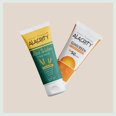 Alacrity Sunscreen & Rice Water Face Mask Combo pack(100 ml)