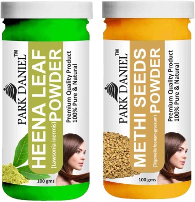 PARK DANIEL Premium Henna Leaf Powder & Methi Powder Combo Pack of 2 Bottles of 100 gm (200 gm )(200 g)