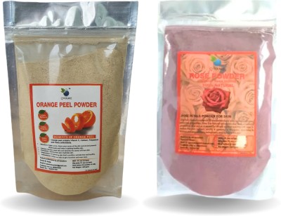 QYKKARE Orange Peel and Rose Petals Powder Combo Pack for Glowing Skin(200 g)