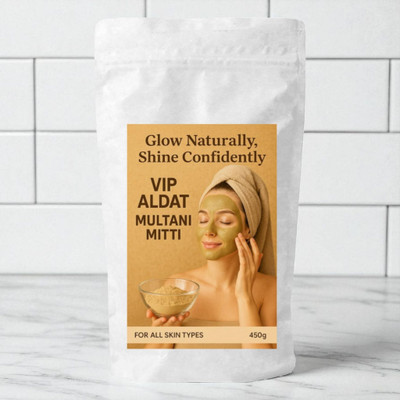 VIP ALDAT Multani Mitti Premium Organic Radiance Mask for Pure Brightness & Glow Care(450 g)