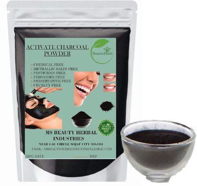 Beautoherb Glow Charcoal Powder for face pack skin(400 g)