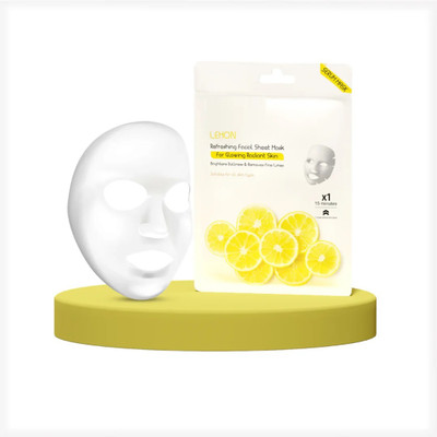 GULGLOW99 Lemon Face Sheet Mask With Serum For Women and Men(20 g)