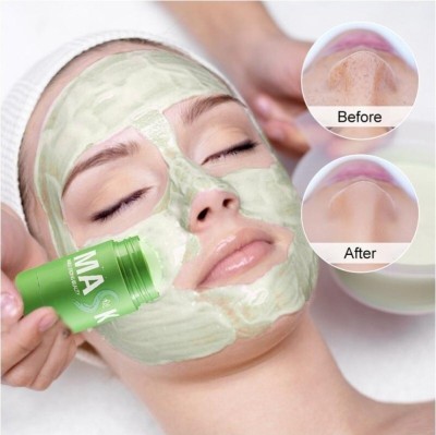 ADJD Women Green Tea Purifying Clay Stick Mask Oil Control Cleaning Solid Face Mask(40 g)