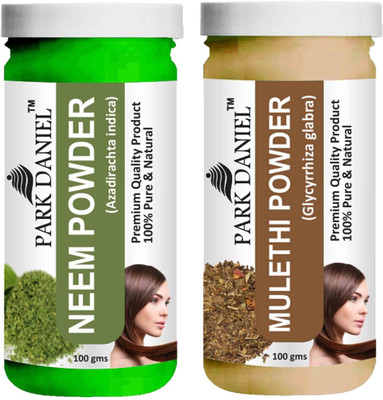 PARK DANIEL Premium Neem Powder & Mulethi Powder Combo Pack of 2 Bottles of 100 gm (200 gm )(200 g)