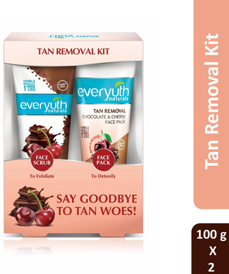 Everyuth Naturals Naturals Dtan choco cherry face Scrub & Face Pack 100gm combo Pack(200 g)