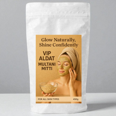 VIP ALDAT Multani Mitti Herbal Radiant Skin Purify Deep Clean Glow Pack(200 g)