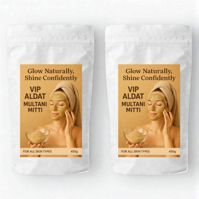 VIP ALDAT Natural Multani Mitti Radiance Glow Mask (450 g × 2 = 900 g)(900 g)