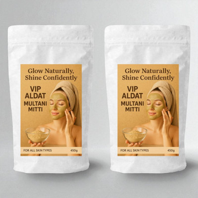 VIP ALDAT Natural Multani Mitti Powder for Glowing Skin Tone – Pack of 2 (2×450g)(900 g)