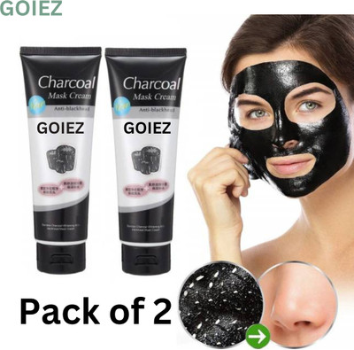 GOIEZ Charcoal Brightening Face Mask For Men And Women (Pack of 2 ) 260gm(130 g)