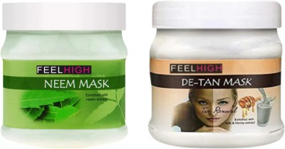 feelhigh Face Neem Mask 500ml And De tan Mask 500ml(1000 ml)