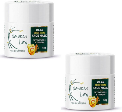 Nature's Law Vitamin C Brightening Clay Face Mask Pack of 2(100 g)