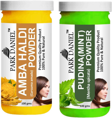 PARK DANIEL Premium Amba Haldi Powder & Pudina(Mint)Powder Combo Pack of 2 Bottles of 100 gm (200 gm )(200 g)