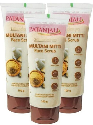 PATANJALI Multani Mitti Scrub 100gm ( Pack of 3 )(300 g)