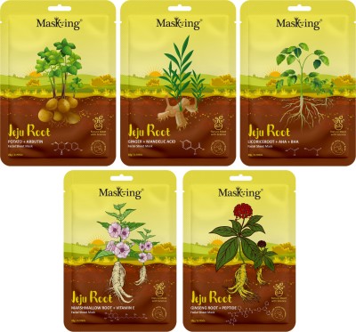 MasKing Jeju Facial Sheet Mask for Glowing Skin, face pack for women, daily combo (j62)(100 g)