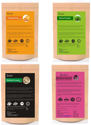 BIndian Orange Peel Neem Multani & Beetroot Face Pack Powder Pack Of 04 (50gm Each)(200 g)